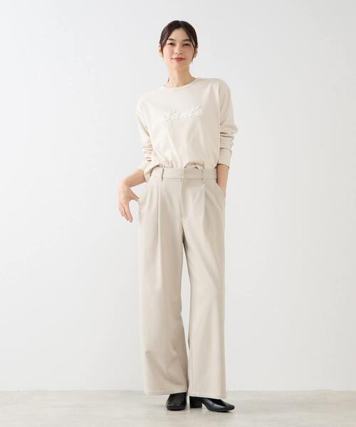 MELROSE claire（メルローズ クレール）の「【両面起毛＆フロッキードットアソートパンツ】（その他パンツ・レディース・オートミール/ベージュ/グレー/ブラック・2/3）」の12枚目の写真