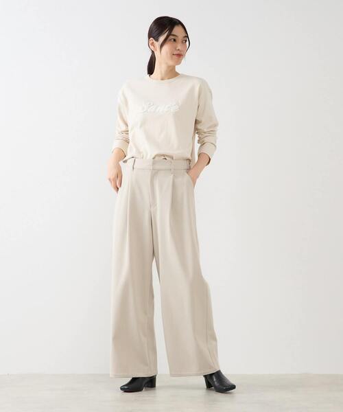 MELROSE claire（メルローズ クレール）の「【両面起毛＆フロッキードットアソートパンツ】（その他パンツ・レディース・オートミール/ベージュ/グレー/ブラック・2/3）」の14枚目の写真