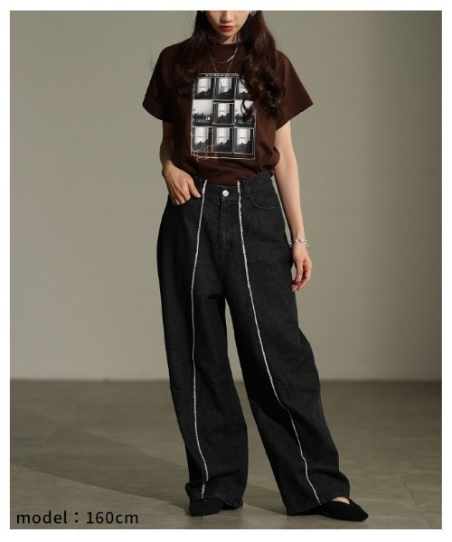 Sawa a la mode(サワアラモード)の「センターラインストレートデニムパンツ(デニムパンツ・レディース・ブラック/ブルー・FREE)」の16枚目の写真