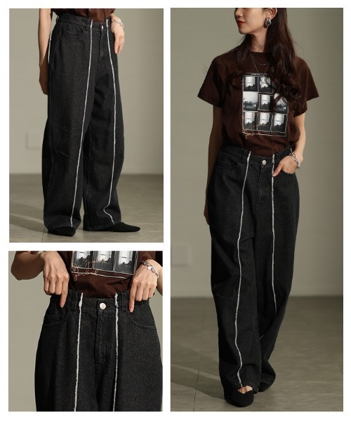 Sawa a la mode(サワアラモード)の「センターラインストレートデニムパンツ(デニムパンツ・レディース・ブラック/ブルー・FREE)」の18枚目の写真