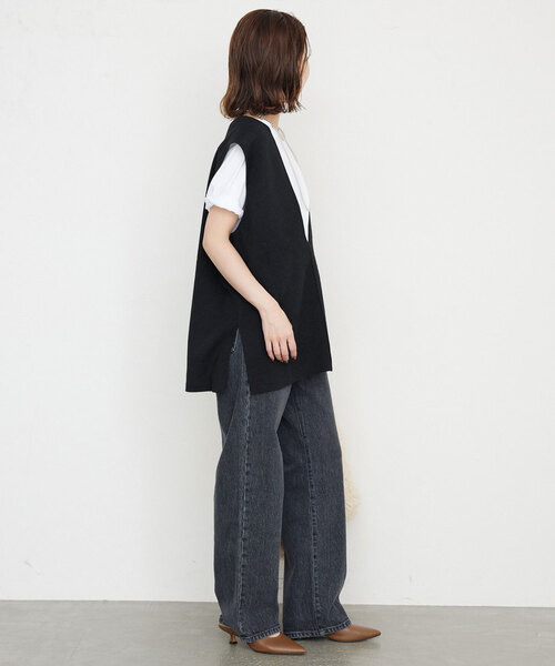 SLOBE IENA(スローブイエナ)の「《WEB限定/追加3》ダブルフェイスニットベスト(ベスト・レディース・ブラック・FREE)」の7枚目の写真