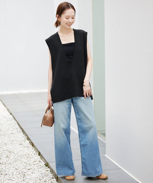 SLOBE IENA(スローブイエナ)の「《WEB限定/追加3》ダブルフェイスニットベスト(ベスト・レディース・ブラック・FREE)」の9枚目の写真