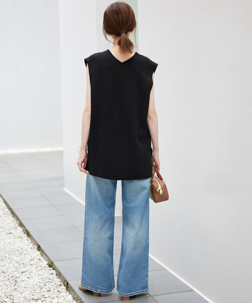 SLOBE IENA(スローブイエナ)の「《WEB限定/追加3》ダブルフェイスニットベスト(ベスト・レディース・ブラック・FREE)」の12枚目の写真