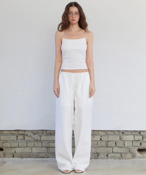 RENSE(レンセ)の「Seersucker Banding Stripe Wide Pants White(スウェットパンツ・レディース・その他・OS)」の2枚目の写真