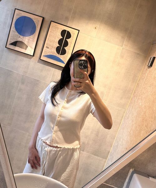 RENSE(レンセ)の「Seersucker Banding Stripe Wide Pants White(スウェットパンツ・レディース・その他・OS)」の6枚目の写真