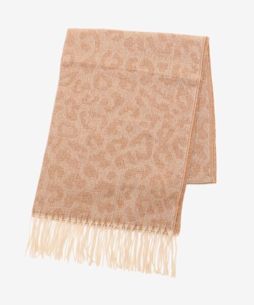 le.coeur blanc（ルクールブラン）の「レオパード＆ヘリンボーン柄ストール（ストール/ショール・レディース・グレー系その他/ベージュ系その他2・FREE）」の3枚目の写真