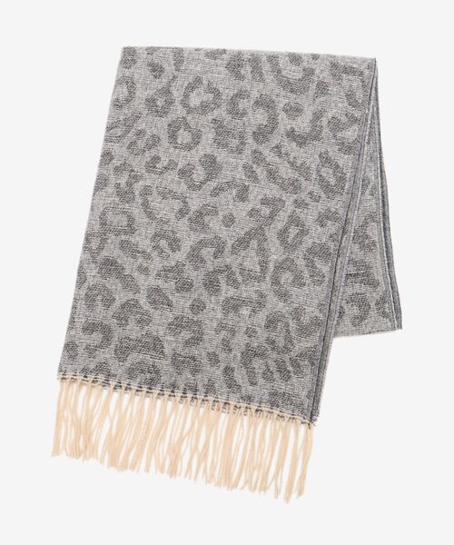 le.coeur blanc（ルクールブラン）の「レオパード＆ヘリンボーン柄ストール（ストール/ショール・レディース・グレー系その他/ベージュ系その他2・FREE）」の6枚目の写真