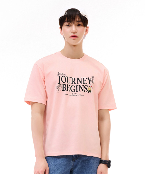 CHASECULT(チェイスカルト)の「ユニセックスレタリンググラフィック半袖Tシャツ-ピンク(Tシャツ/カットソー・メンズ・ピンク・90/95/105/100)」の1枚目の写真