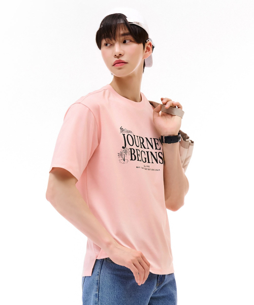CHASECULT(チェイスカルト)の「ユニセックスレタリンググラフィック半袖Tシャツ-ピンク(Tシャツ/カットソー・メンズ・ピンク・90/95/105/100)」の3枚目の写真