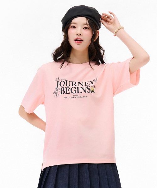 CHASECULT(チェイスカルト)の「ユニセックスレタリンググラフィック半袖Tシャツ-ピンク(Tシャツ/カットソー・メンズ・ピンク・90/95/105/100)」の4枚目の写真