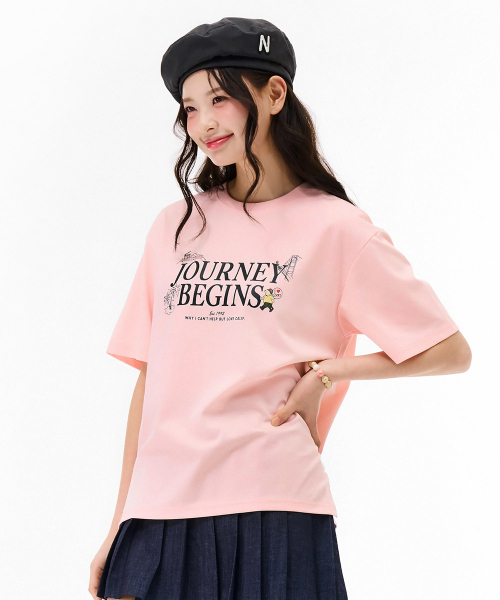 CHASECULT(チェイスカルト)の「ユニセックスレタリンググラフィック半袖Tシャツ-ピンク(Tシャツ/カットソー・メンズ・ピンク・90/95/105/100)」の5枚目の写真