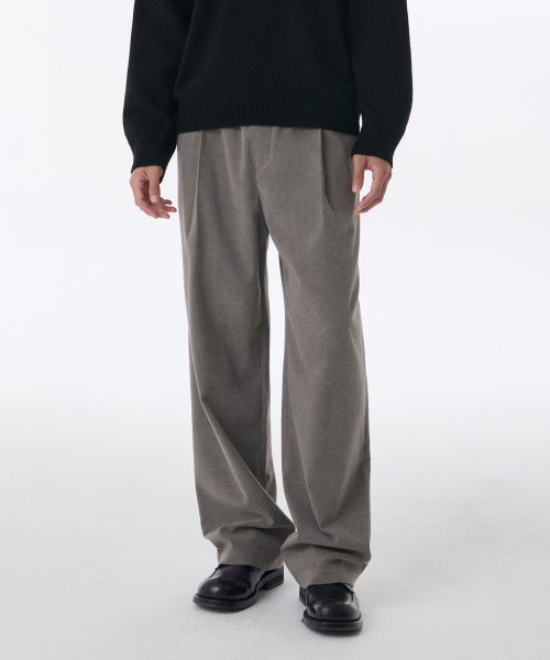 セール】ブラシドワンタックワイドバンディングスラックス[ヘッダー