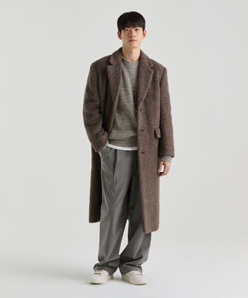 MUSINSA STANDARD（ムシンサスタンダード）の「ブラシドワンタックワイドバンディングスラックス[ヘッダーベージュ]（スラックス・メンズ・その他・40/38/42/36/34/32/30/26/28）」の3枚目の写真