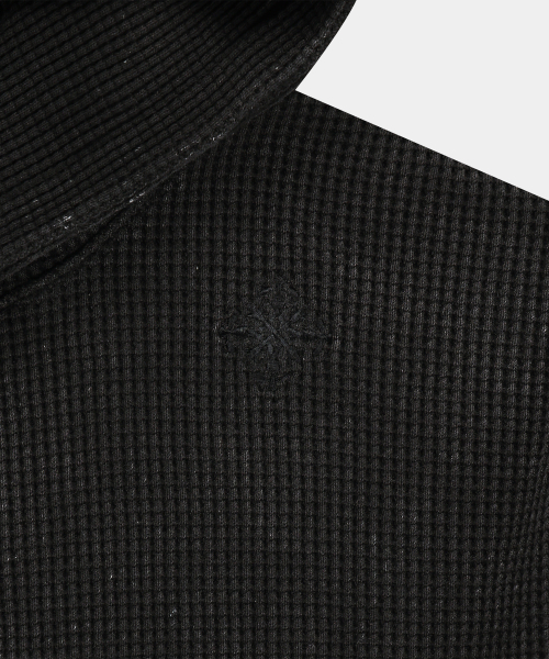 SLOWACID（スローアシッド）の「ワッフルヘンリーネックフードロングスリーブ[ブラック]（パーカー・レディース・その他・SMALL/MEDIUM/LARGE）」の4枚目の写真