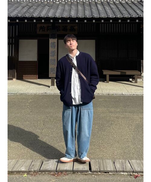 TOFFEE(トフィー)の「オーバーサイズラウンドネックニットカーディガン (ネイビー)(カーディガン/ボレロ・メンズ・その他・MEDIUM/LARGE/X-LARGE)」の11枚目の写真