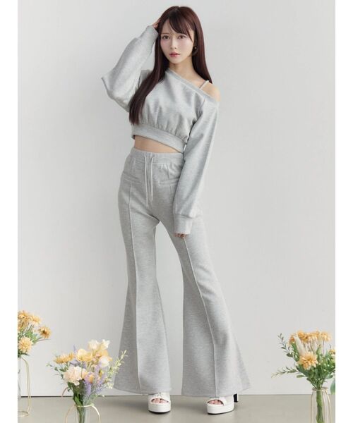 EATME（イートミー）の「【SETUP】ダンボールワンショルTOP（スウェット・レディース・グレー/オフホワイト/ブラック・FREE）」の9枚目の写真