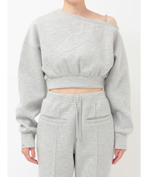 EATME(イートミー)の「【SETUP】ダンボールワンショルTOP(スウェット・レディース・グレー/オフホワイト/ブラック・FREE)」の15枚目の写真