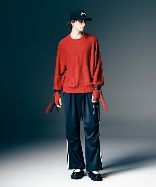 glamb（グラム）の「Tuck Baggy Jersey Pants / タックバギージャージパンツ（スウェットパンツ・メンズ・レッド/ブラック・S/M/L）」の11枚目の写真