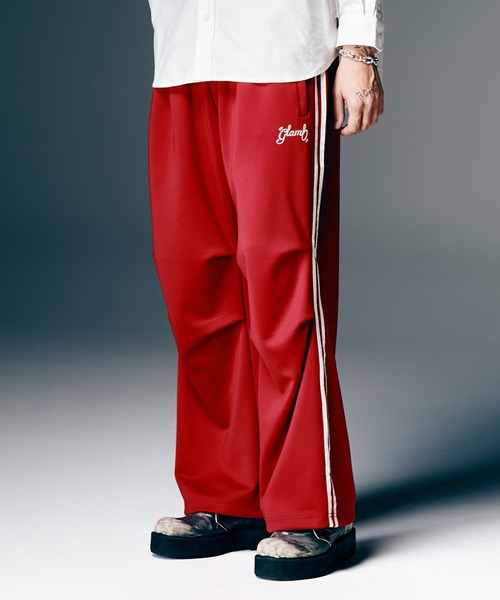 glamb（グラム）の「Tuck Baggy Jersey Pants / タックバギージャージパンツ（スウェットパンツ・メンズ・レッド/ブラック・S/M/L）」の7枚目の写真