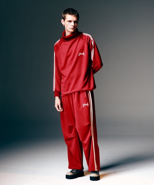 glamb（グラム）の「Tuck Baggy Jersey Pants / タックバギージャージパンツ（スウェットパンツ・メンズ・レッド/ブラック・S/M/L）」の13枚目の写真