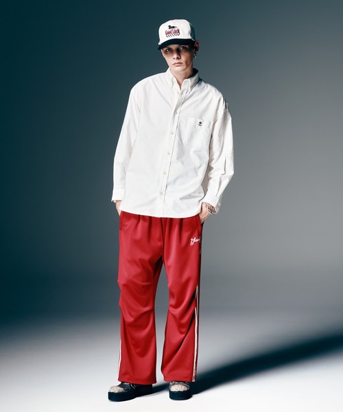 glamb（グラム）の「Tuck Baggy Jersey Pants / タックバギージャージパンツ（スウェットパンツ・メンズ・レッド/ブラック・S/M/L）」の14枚目の写真