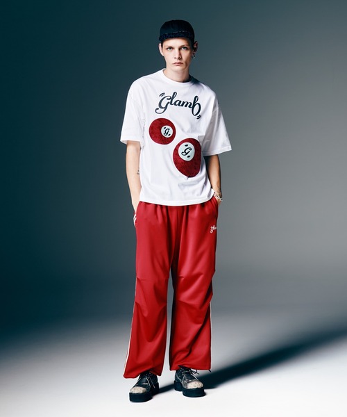 glamb（グラム）の「Tuck Baggy Jersey Pants / タックバギージャージパンツ（スウェットパンツ・メンズ・レッド/ブラック・S/M/L）」の18枚目の写真