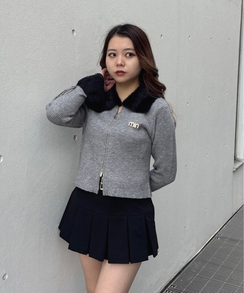 one way（ワンウェイ）の「フェザー衿ZIPニット（ニット/セーター・レディース・ホワイト/ブラック/グレー・FREE）」の14枚目の写真