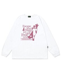 キャット&ドッグプリントロングスリーブホワイト