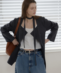 LETTER FROM MOON（レターフロムムーン）の「トフスカーフダブルウールジャケット（チャコール）（その他アウター）」