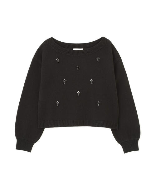 PROPORTION BODY DRESSING（プロポーションボディドレッシング）の「ビジュー付きボックスニット / 1216170005（ニット/セーター・レディース・ダークグレー/ブラック・FREE）」の3枚目の写真