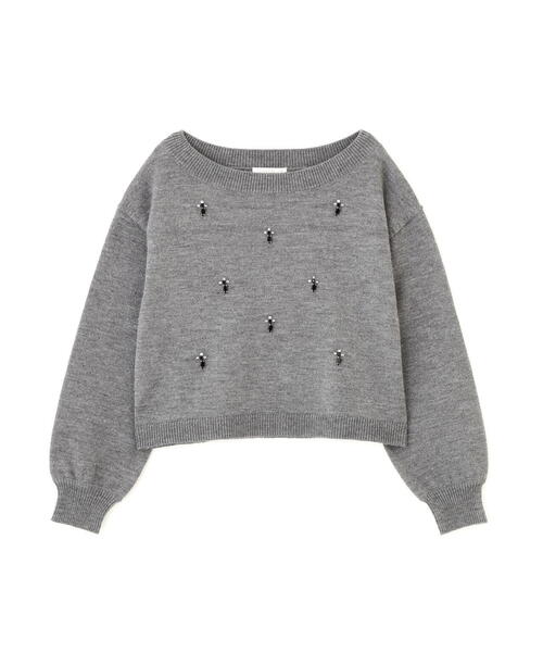 PROPORTION BODY DRESSING（プロポーションボディドレッシング）の「ビジュー付きボックスニット / 1216170005（ニット/セーター・レディース・ダークグレー/ブラック・FREE）」の11枚目の写真