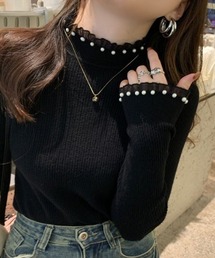 NoBelle（ノベル）の「パール付き　タートルネック（ニット/セーター）」