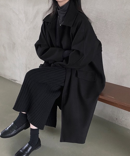 FREE STYLISTS(フリー スタイリスト)の「YUGA_YGMC Stand collar long coat(ステンカラーコート・レディース・ブラウン/ブラック・FREE)」の2枚目の写真