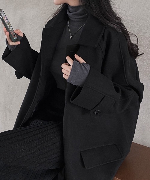 FREE STYLISTS(フリー スタイリスト)の「YUGA_YGMC Stand collar long coat(ステンカラーコート・レディース・ブラウン/ブラック・FREE)」の5枚目の写真