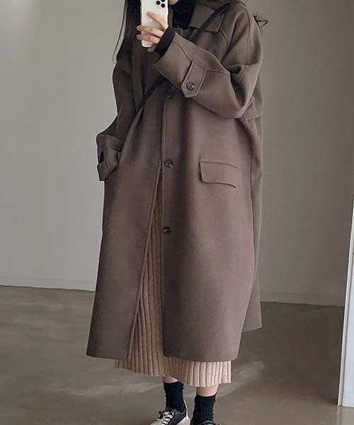 FREE STYLISTS(フリー スタイリスト)の「YUGA_YGMC Stand collar long coat(ステンカラーコート・レディース・ブラウン/ブラック・FREE)」の11枚目の写真