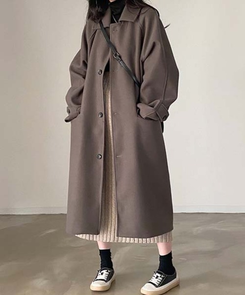 FREE STYLISTS(フリー スタイリスト)の「YUGA_YGMC Stand collar long coat(ステンカラーコート・レディース・ブラウン/ブラック・FREE)」の13枚目の写真