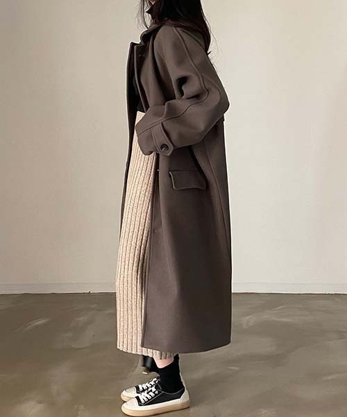 FREE STYLISTS(フリー スタイリスト)の「YUGA_YGMC Stand collar long coat(ステンカラーコート・レディース・ブラウン/ブラック・FREE)」の14枚目の写真