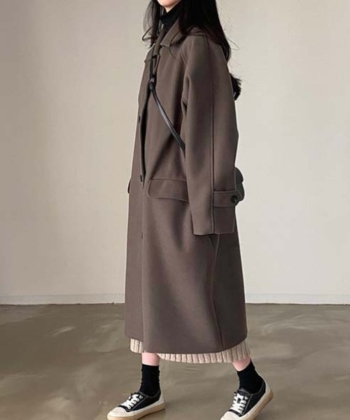 FREE STYLISTS(フリー スタイリスト)の「YUGA_YGMC Stand collar long coat(ステンカラーコート・レディース・ブラウン/ブラック・FREE)」の15枚目の写真