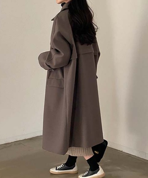 FREE STYLISTS(フリー スタイリスト)の「YUGA_YGMC Stand collar long coat(ステンカラーコート・レディース・ブラウン/ブラック・FREE)」の16枚目の写真