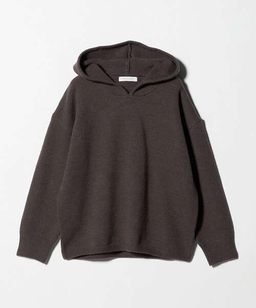 A DAY IN THE LIFE UNITED ARROWS（アデイインザライフユナイテッドアローズ）の「ニット フーディー ‐ウォッシャブル‐ ＜A DAY IN THE LIFE＞（ニット/セーター・レディース・グレー系/ライトピンク/ダークブラウン・FREE）」の2枚目の写真