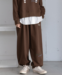 POU DOU DOU | ランダム刺繍スウェットバレルパンツ(その他パンツ)