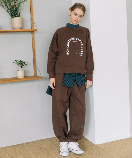 POU DOU DOU（プードゥドゥ）の「ランダム刺繍スウェットバレルパンツ（その他パンツ・レディース・グレー/ネイビー/ダークブラウン・M）」の7枚目の写真