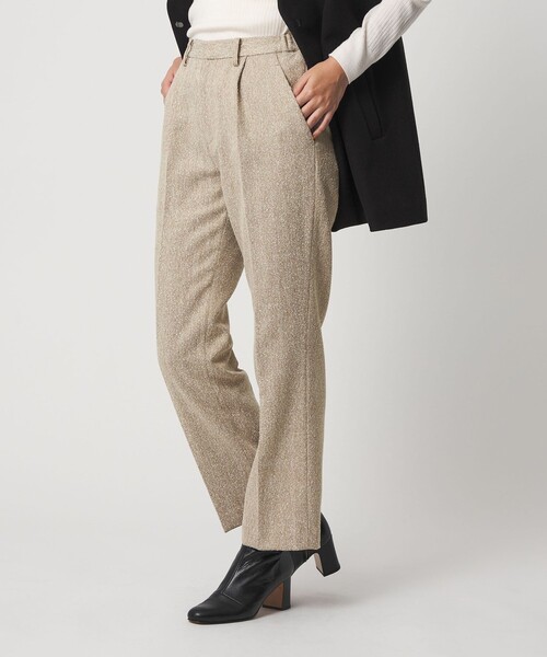 A DAY IN THE LIFE UNITED ARROWS(アデイインザライフユナイテッドアローズ)の「ブークレ ヘリンボーン タックストレートパンツ ‐ウォッシャブル‐ <A DAY IN THE LIFE>(スラックス・レディース・ナチュラル/ダークグレー/モカ・38/40/36)」の22枚目の写真