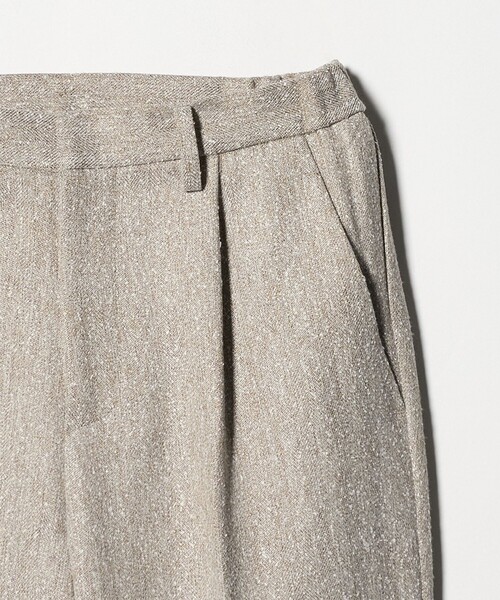 A DAY IN THE LIFE UNITED ARROWS(アデイインザライフユナイテッドアローズ)の「ブークレ ヘリンボーン タックストレートパンツ ‐ウォッシャブル‐ <A DAY IN THE LIFE>(スラックス・レディース・ナチュラル/ダークグレー/モカ・38/40/36)」の4枚目の写真
