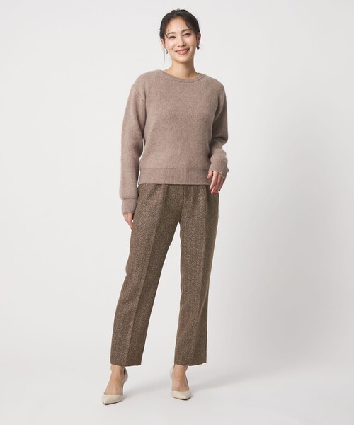 A DAY IN THE LIFE UNITED ARROWS(アデイインザライフユナイテッドアローズ)の「ブークレ ヘリンボーン タックストレートパンツ ‐ウォッシャブル‐ <A DAY IN THE LIFE>(スラックス・レディース・ナチュラル/ダークグレー/モカ・38/40/36)」の9枚目の写真