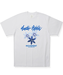 スウィートフラワーミッドナイトブルーTシャツホワイト