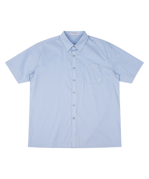 SELITIO(セレティオ)の「ポケットロゴハーフシャツブルー(シャツ/ブラウス・メンズ・ブルー・MEDIUM/LARGE/X-LARGE)」の1枚目の写真