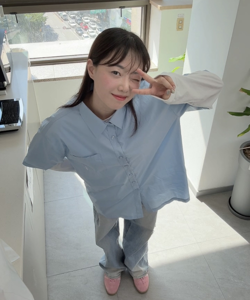 SELITIO(セレティオ)の「ポケットロゴハーフシャツブルー(シャツ/ブラウス・メンズ・ブルー・MEDIUM/LARGE/X-LARGE)」の4枚目の写真