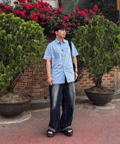 SELITIO(セレティオ)の「ポケットロゴハーフシャツブルー(シャツ/ブラウス・メンズ・ブルー・MEDIUM/LARGE/X-LARGE)」の7枚目の写真
