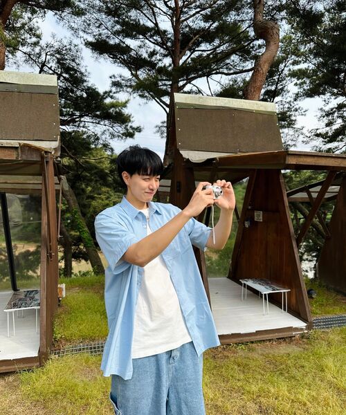 SELITIO(セレティオ)の「ポケットロゴハーフシャツブルー(シャツ/ブラウス・メンズ・ブルー・MEDIUM/LARGE/X-LARGE)」の3枚目の写真